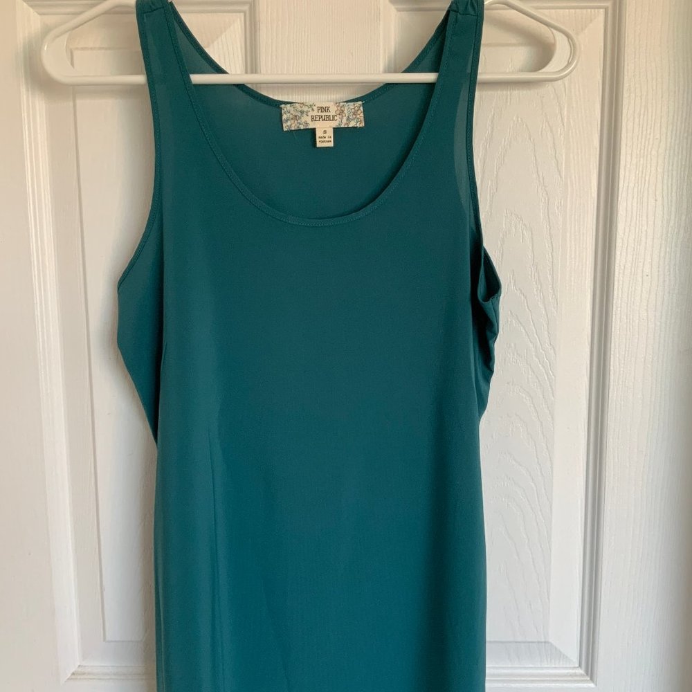 Teal Flowy Tank Top